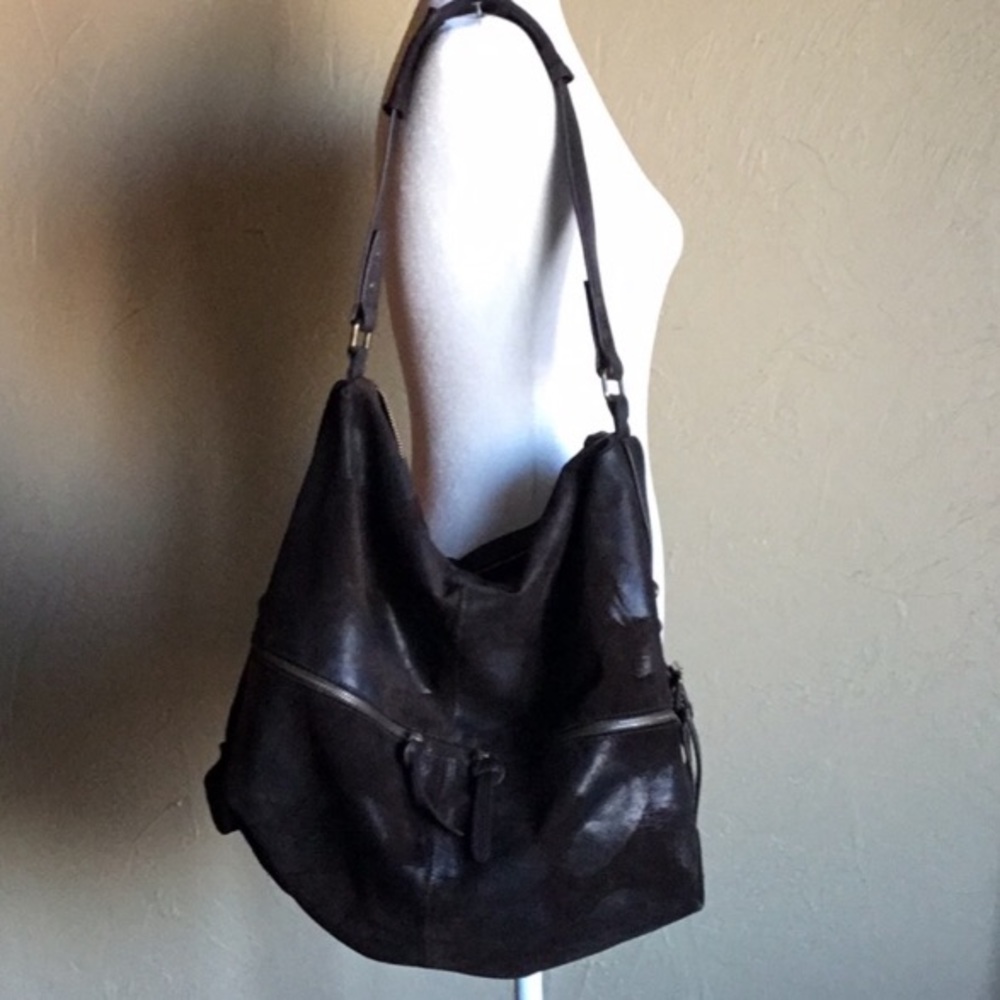 Donald Pliner Devi Shoulder Bag Chocolate Brown